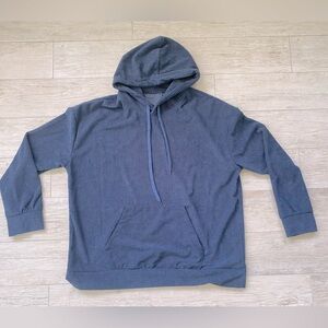 NWOT Blue corduroy hooded sweatshirt size Large